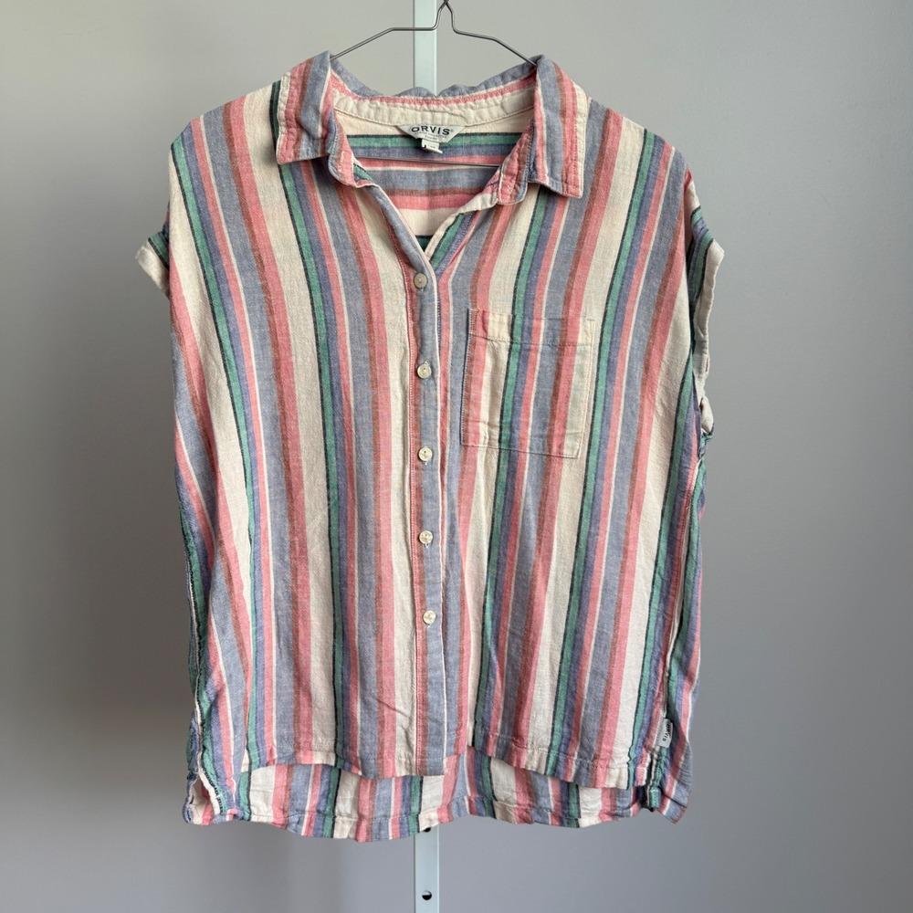 Orvis Classic Collection Women's Striped Linen Blend Button-Down Top